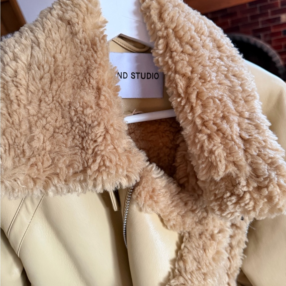Stand Studio Tan Shearling Jacket - image 6